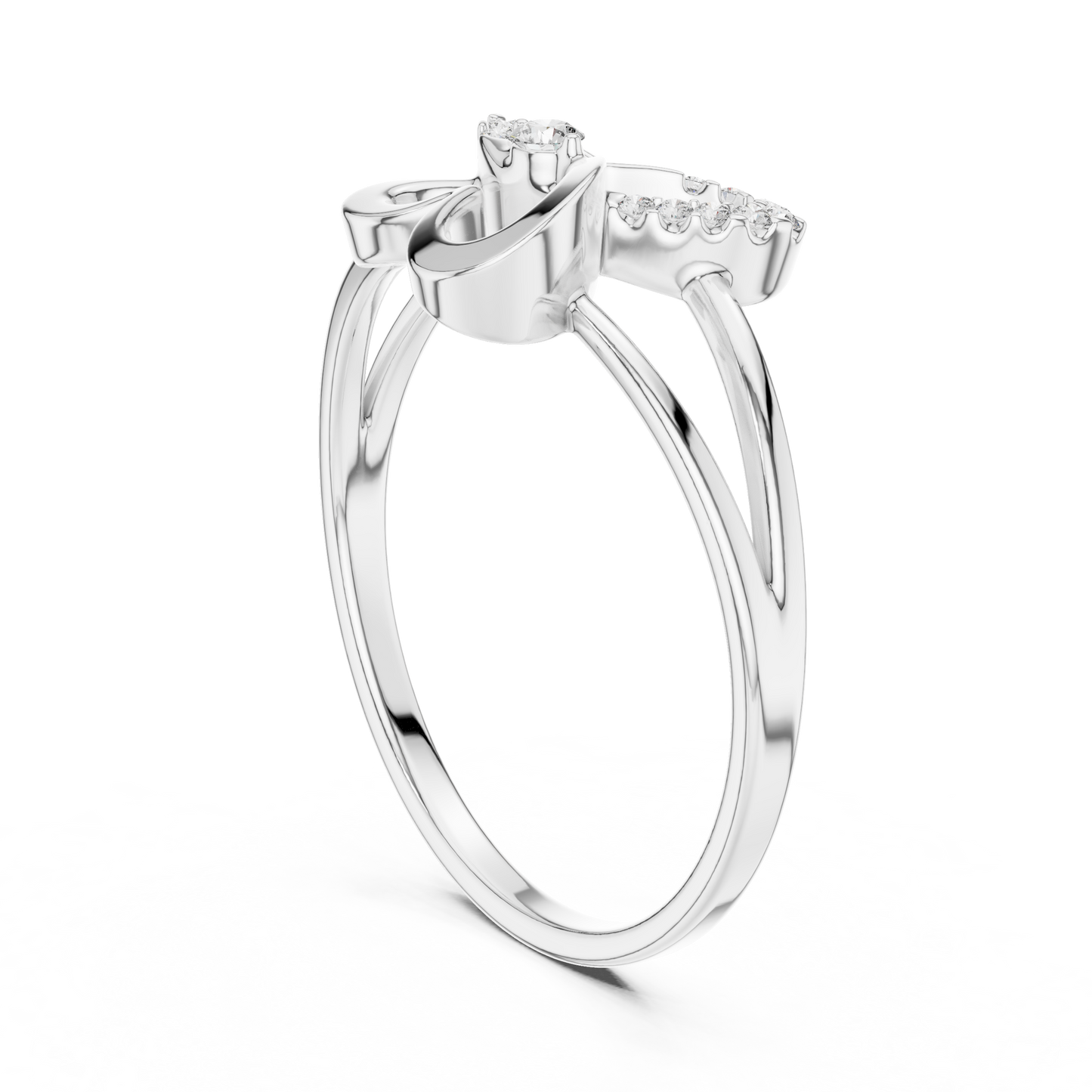0.08 Carat Diamond Abstract Butterfly Ring | Yellow Gold