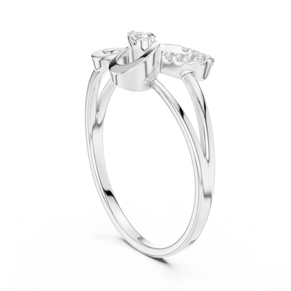 0.08 Carat Diamond Abstract Butterfly Ring | Yellow Gold
