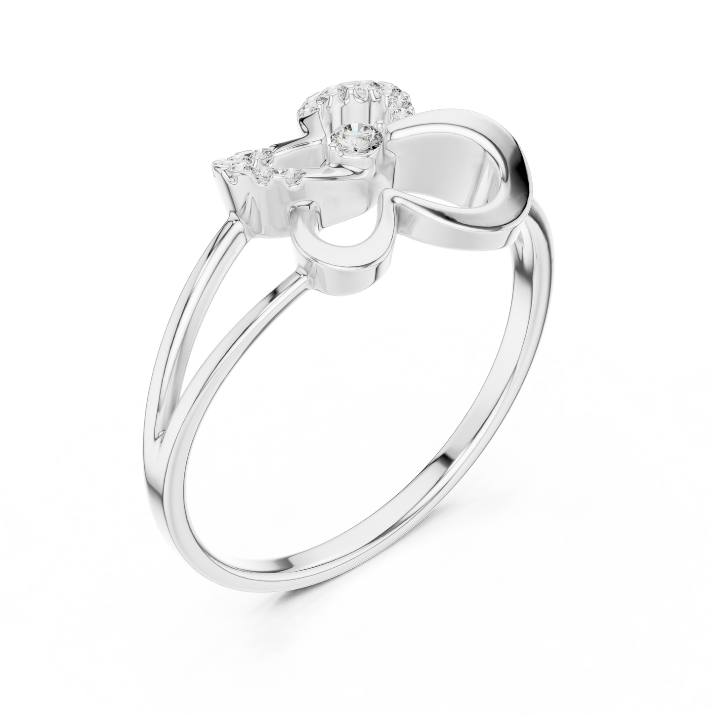 0.08 Carat Diamond Abstract Butterfly Ring | Yellow Gold