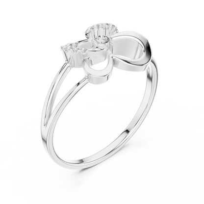 0.08 Carat Diamond Abstract Butterfly Ring | Yellow Gold