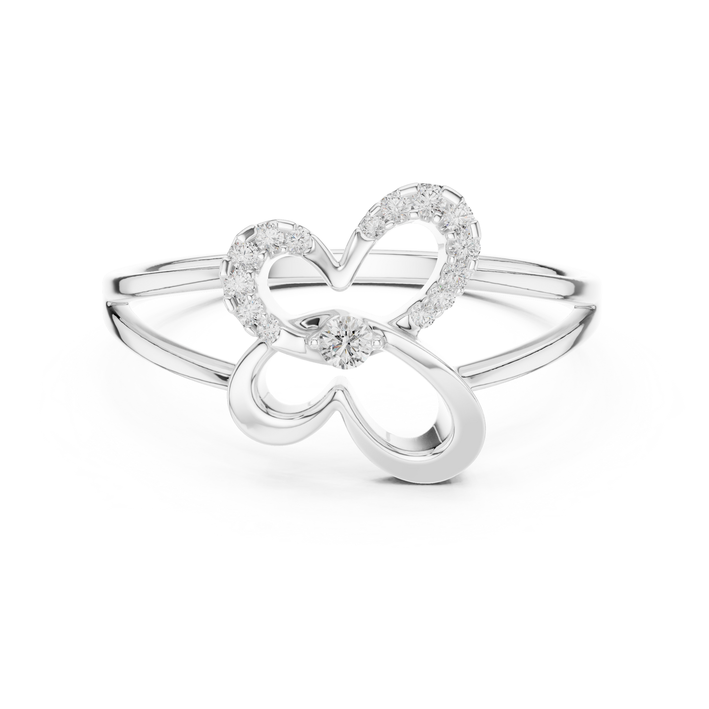 0.08 Carat Diamond Abstract Butterfly Ring | Yellow Gold