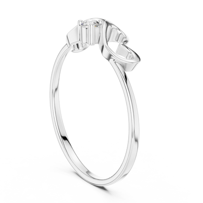 0.05 Carat Diamond Double Open Heart Ring | Yellow Gold
