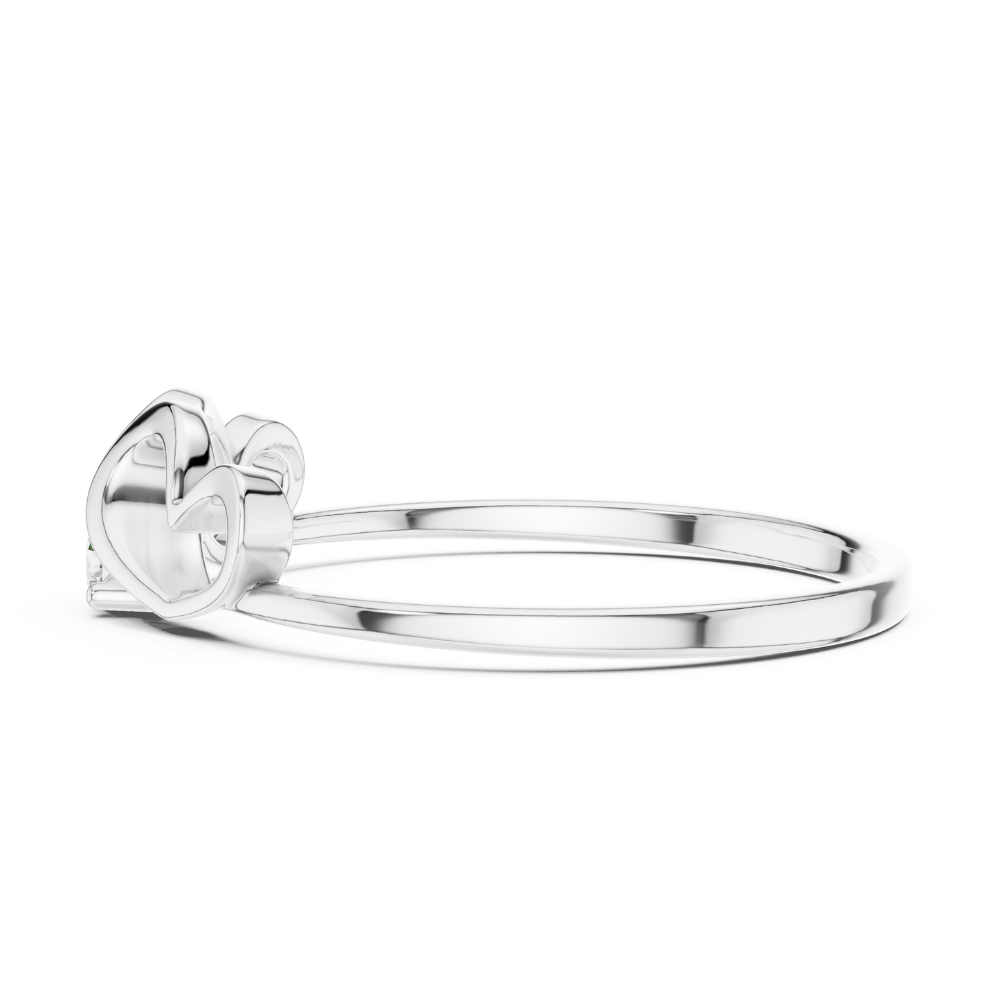 0.05 Carat Diamond Double Open Heart Ring | Yellow Gold