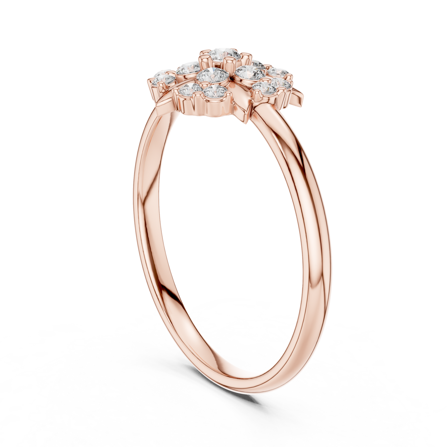 0.18 Carat Diamond Geometric Medallion Shield Ring | Yellow Gold