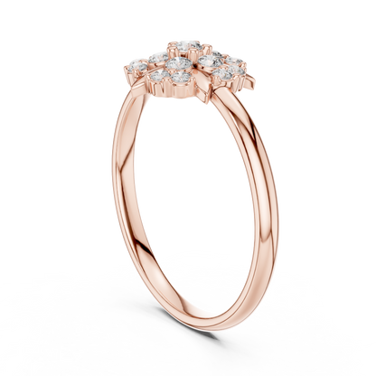 0.18 Carat Diamond Geometric Medallion Shield Ring | Yellow Gold