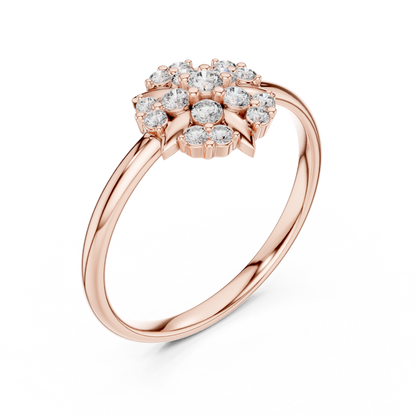 0.18 Carat Diamond Geometric Medallion Shield Ring | Yellow Gold