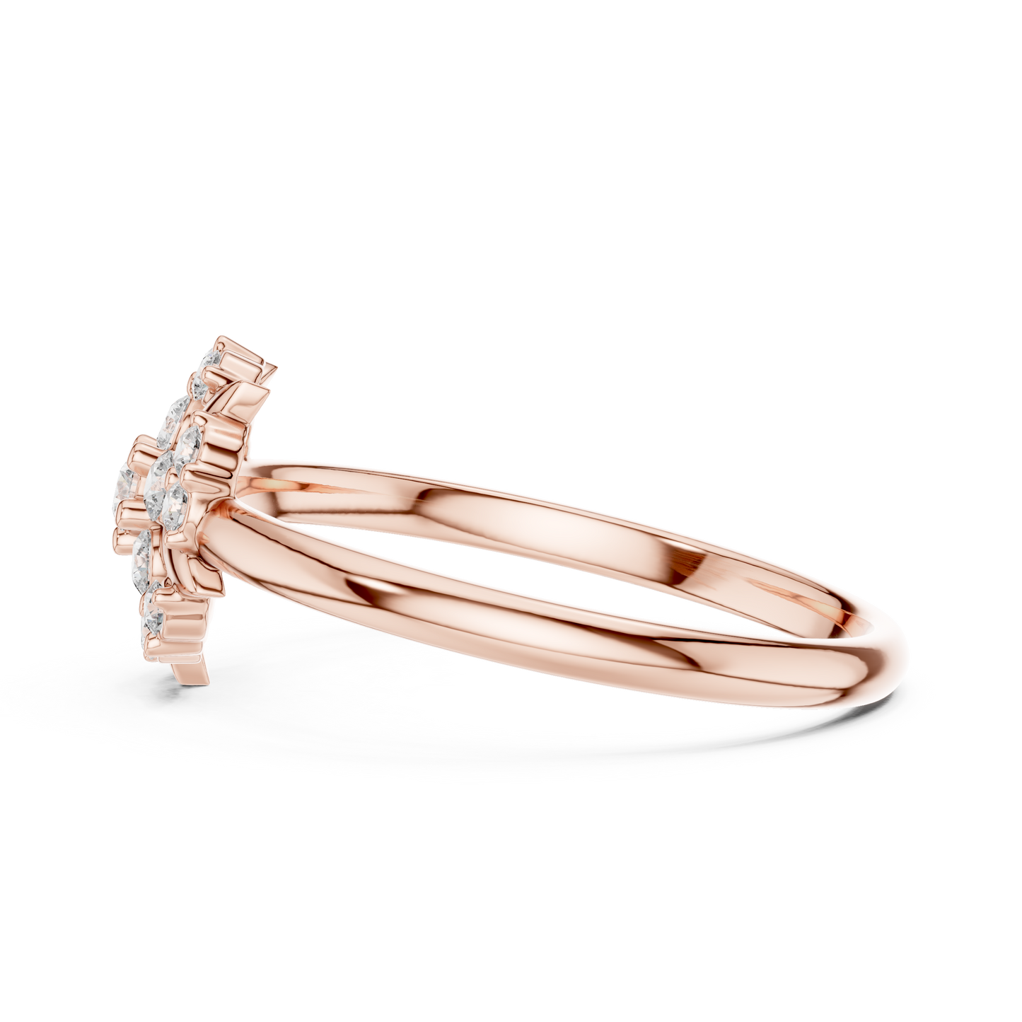 0.18 Carat Diamond Geometric Medallion Shield Ring | Yellow Gold