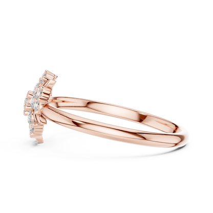0.18 Carat Diamond Geometric Medallion Shield Ring | Yellow Gold