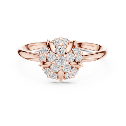 0.18 Carat Diamond Geometric Medallion Shield Ring | Yellow Gold