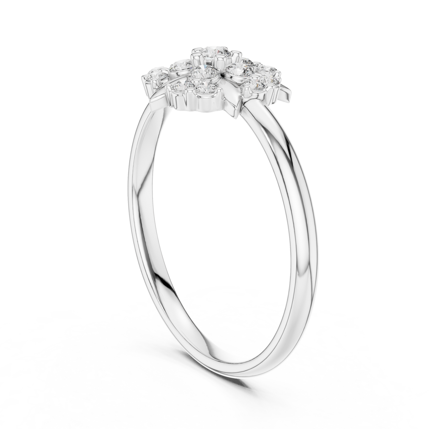 0.18 Carat Diamond Geometric Medallion Shield Ring | Yellow Gold