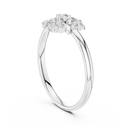 0.18 Carat Diamond Geometric Medallion Shield Ring | Yellow Gold