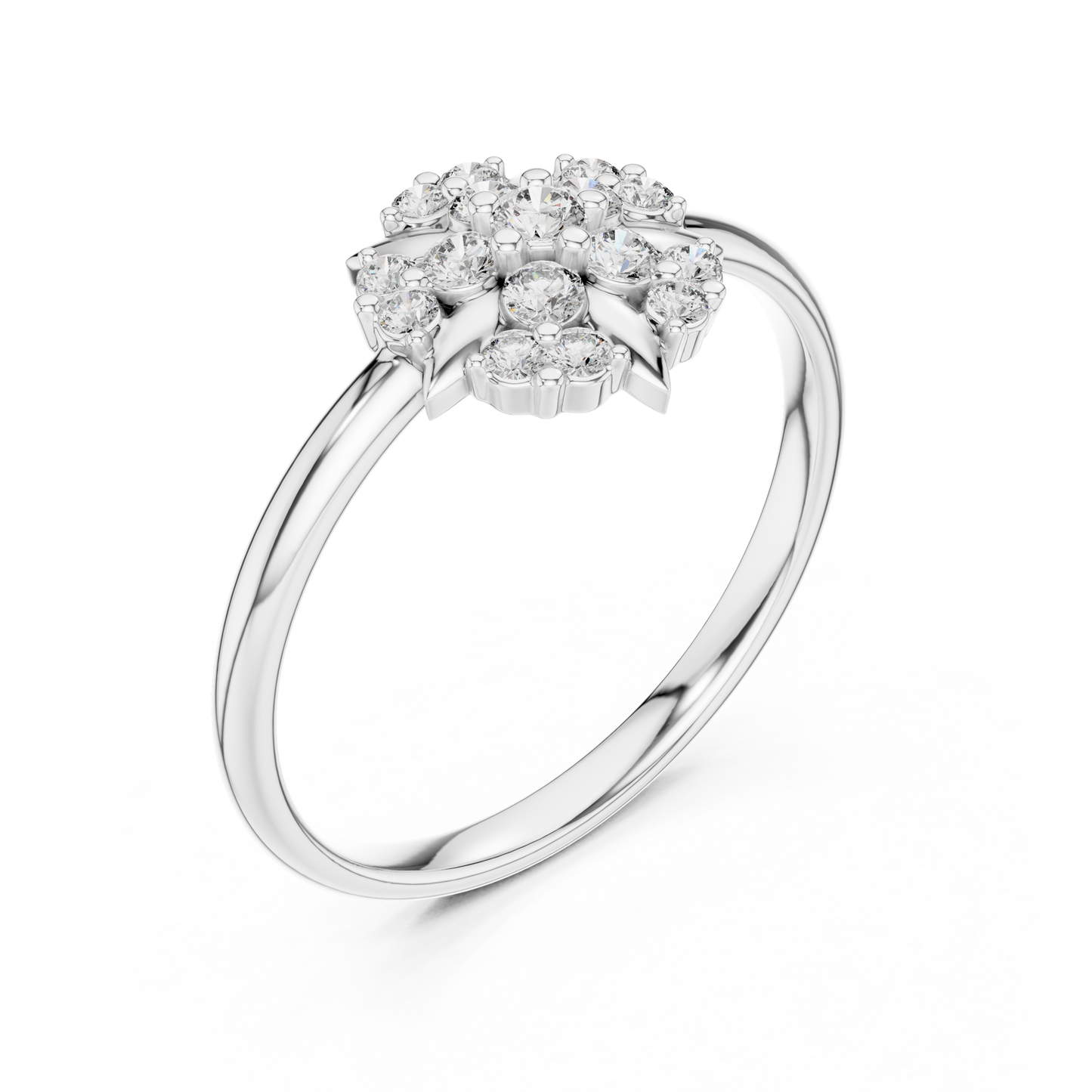 0.18 Carat Diamond Geometric Medallion Shield Ring | Yellow Gold