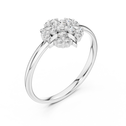 0.18 Carat Diamond Geometric Medallion Shield Ring | Yellow Gold