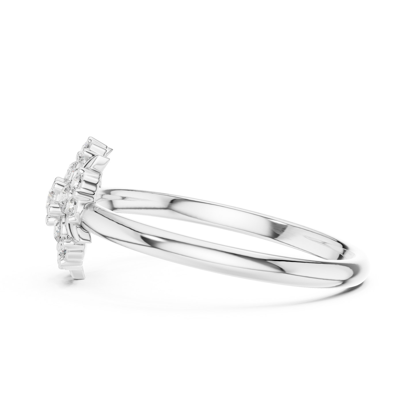 0.18 Carat Diamond Geometric Medallion Shield Ring | Yellow Gold