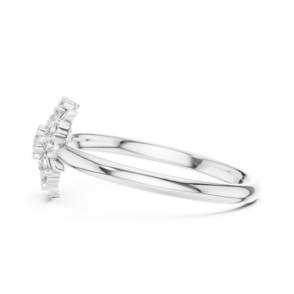 0.18 Carat Diamond Geometric Medallion Shield Ring | Yellow Gold