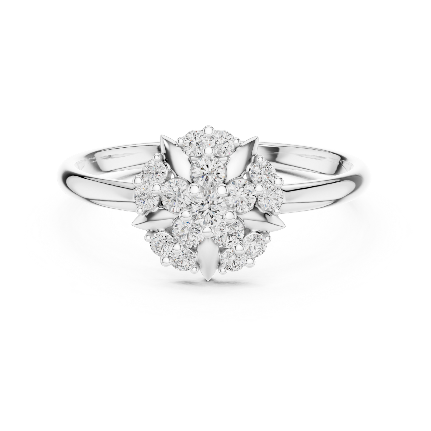 0.18 Carat Diamond Geometric Medallion Shield Ring | Yellow Gold