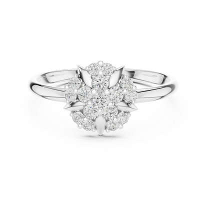 0.18 Carat Diamond Geometric Medallion Shield Ring | Yellow Gold