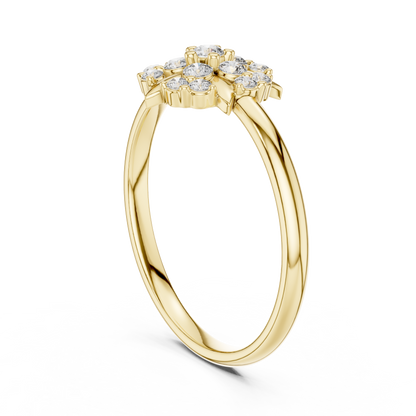 0.18 Carat Diamond Geometric Medallion Shield Ring | Yellow Gold