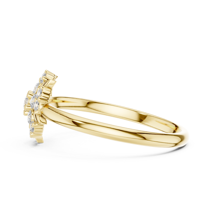0.18 Carat Diamond Geometric Medallion Shield Ring | Yellow Gold