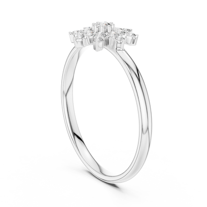 0.12 Carat Diamond Starburst Snowflake Ring | Yellow Gold