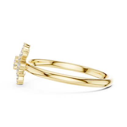 0.12 Carat Diamond Starburst Snowflake Ring | Yellow Gold