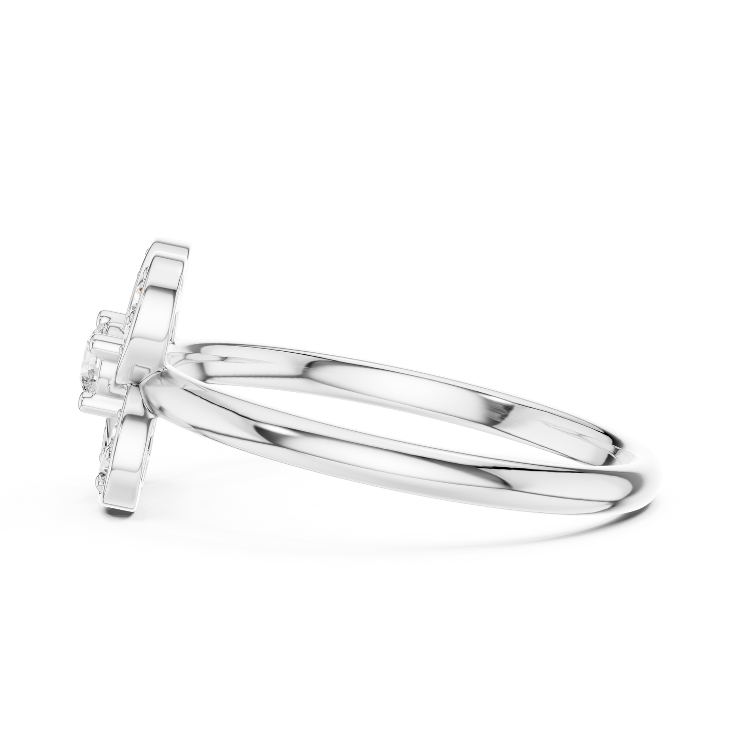 0.11 Carat Diamond Interlocking Swirl Clover Ring | Yellow Gold