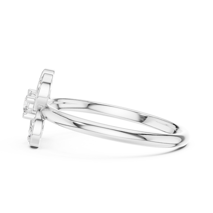 0.11 Carat Diamond Interlocking Swirl Clover Ring | Yellow Gold