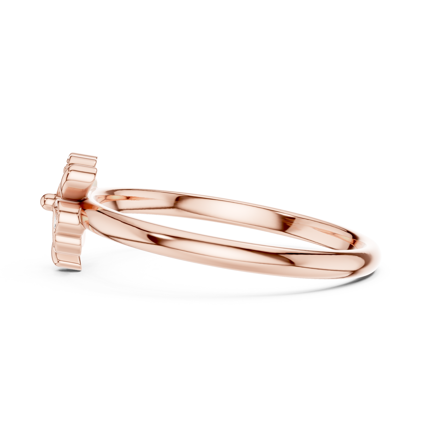 0.02 Carat Diamond Lucky Shamrock Clover Ring | Yellow Gold