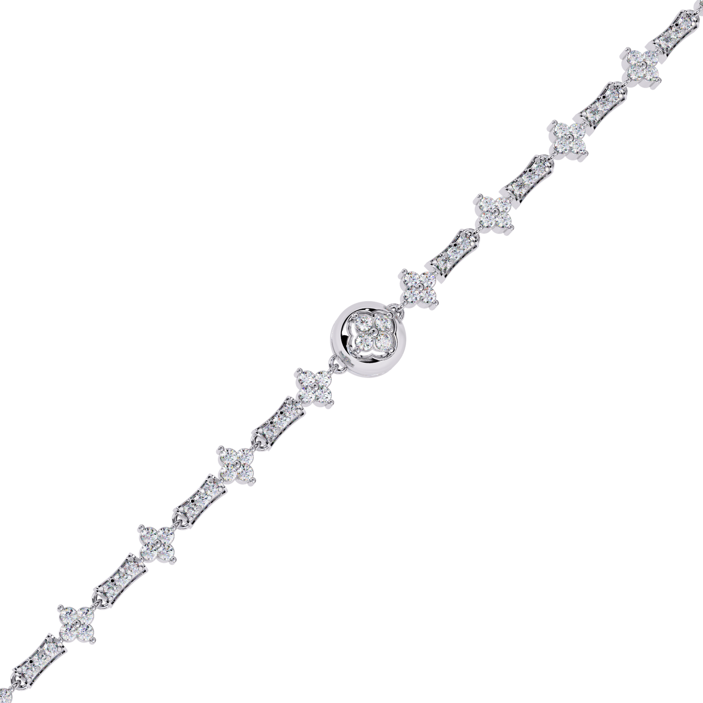 The 'Celestial Bloom' Diamond and Gold Bracelet - 0.82 Ct