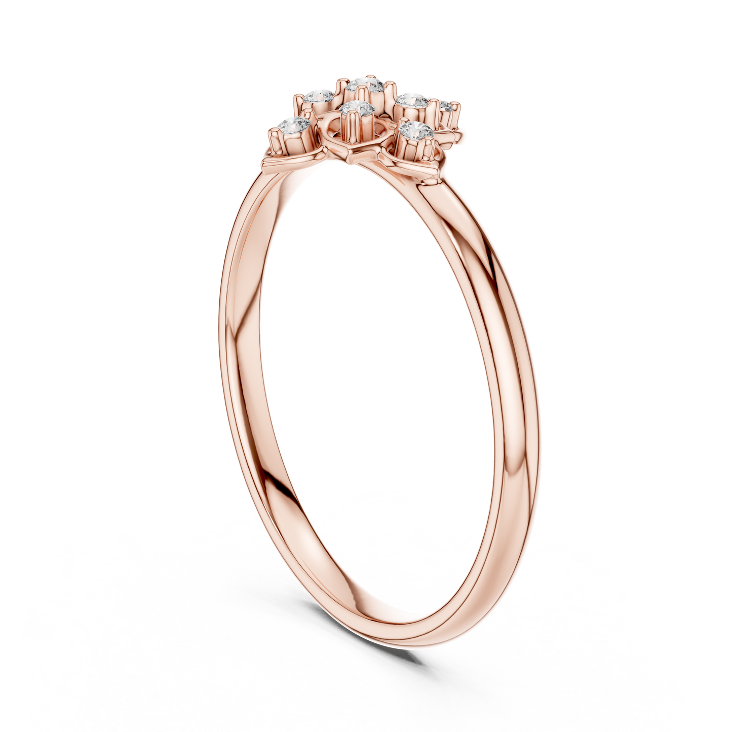 0.05 Carat Diamond Quatrefoil Vintage Ring | Yellow Gold