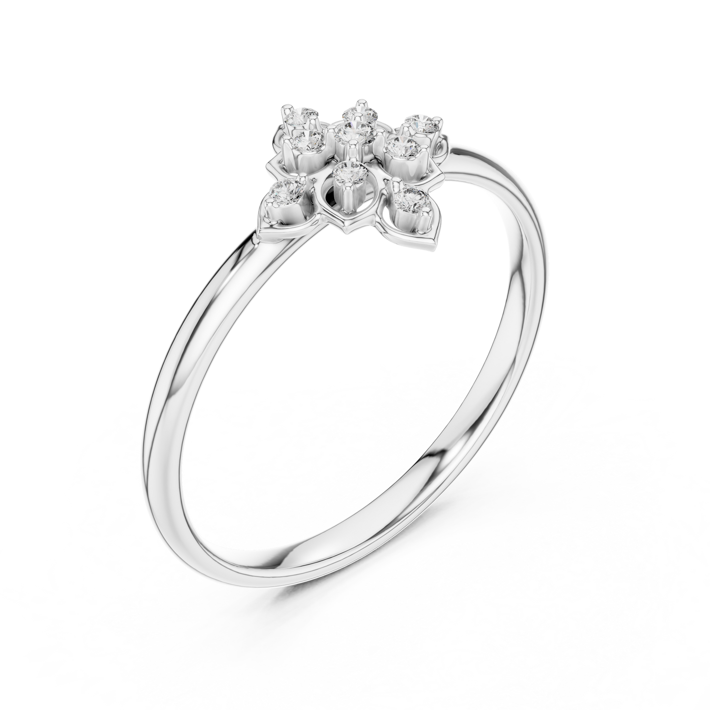 0.05 Carat Diamond Quatrefoil Vintage Ring | Yellow Gold