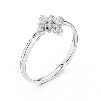 0.05 Carat Diamond Quatrefoil Vintage Ring | Yellow Gold