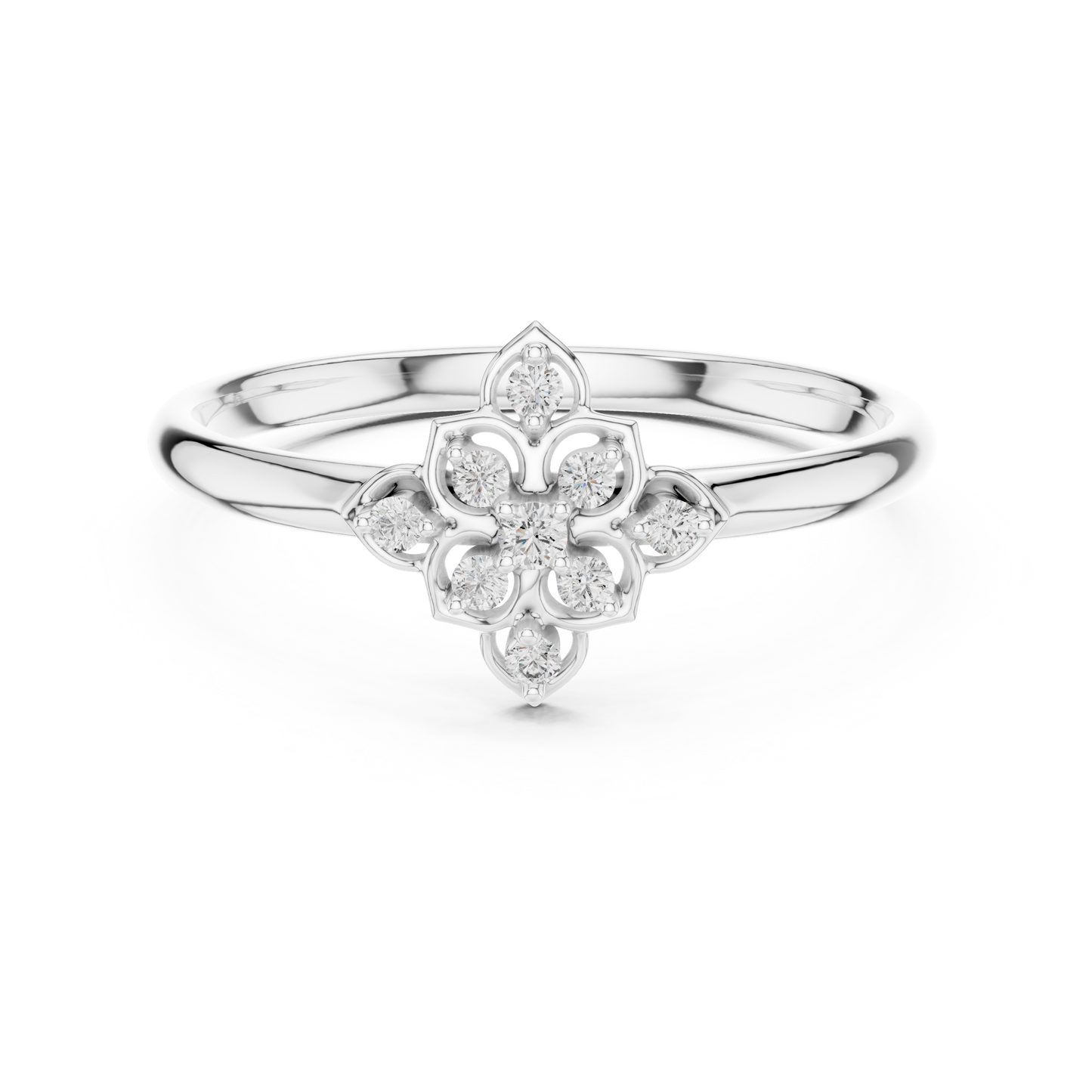 0.05 Carat Diamond Quatrefoil Vintage Ring | Yellow Gold