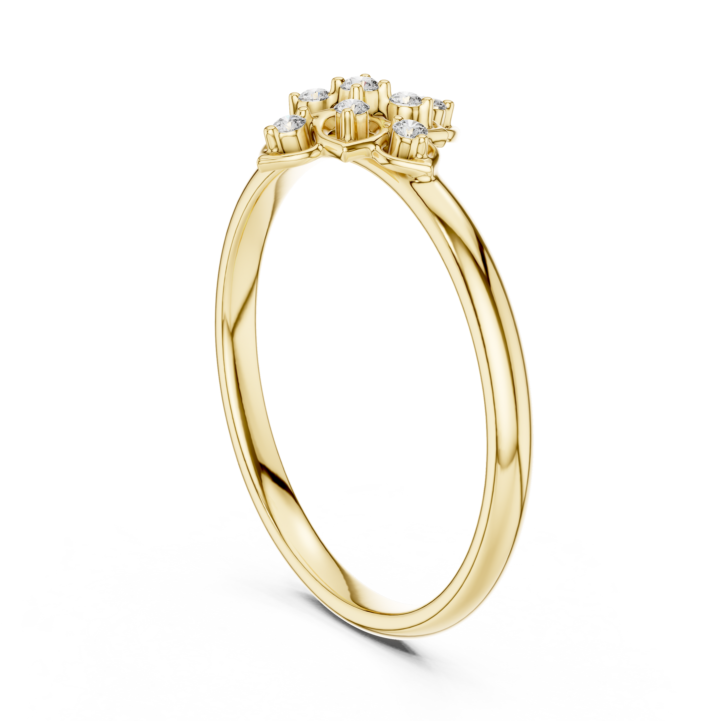 0.05 Carat Diamond Quatrefoil Vintage Ring | Yellow Gold