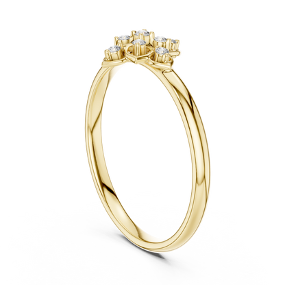 0.05 Carat Diamond Quatrefoil Vintage Ring | Yellow Gold