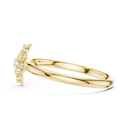 0.05 Carat Diamond Quatrefoil Vintage Ring | Yellow Gold