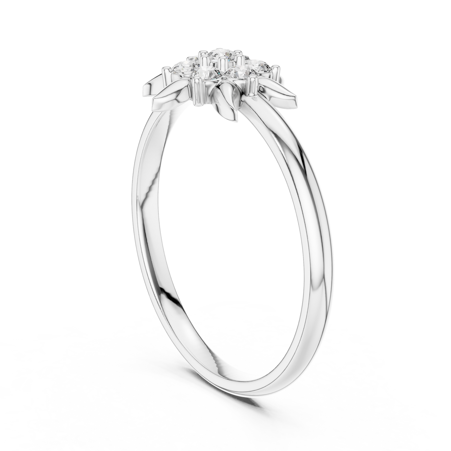 0.13 Carat Diamond Starburst Flower Cluster Ring | Yellow Gold