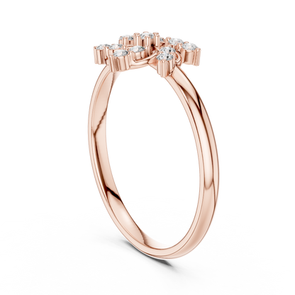 0.11 Carat Diamond Pinwheel Spiral Sunburst Ring | Yellow Gold