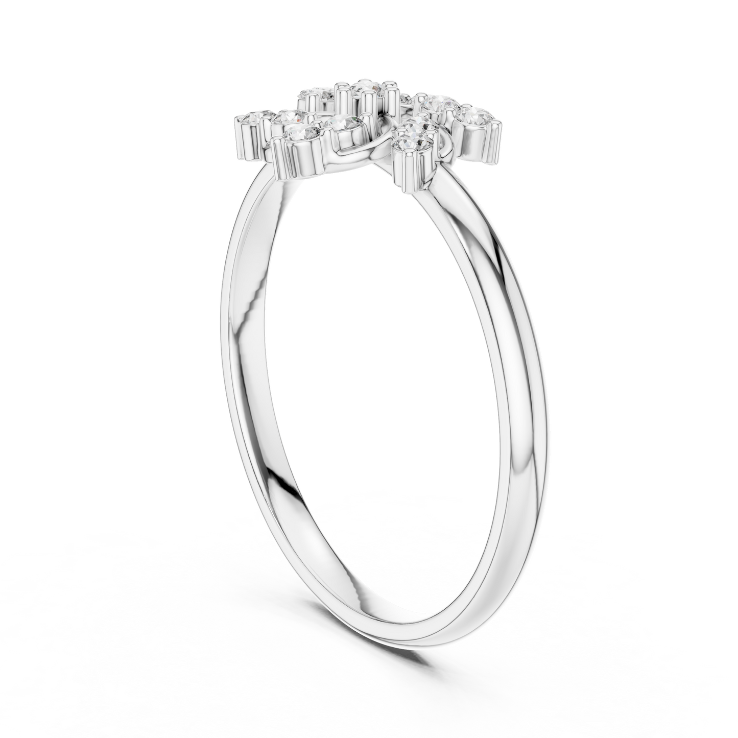0.11 Carat Diamond Pinwheel Spiral Sunburst Ring | Yellow Gold