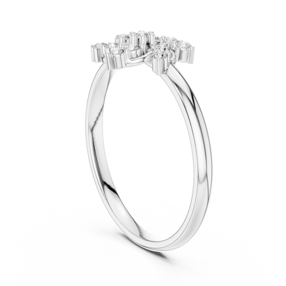 0.11 Carat Diamond Pinwheel Spiral Sunburst Ring | Yellow Gold