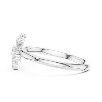 0.11 Carat Diamond Pinwheel Spiral Sunburst Ring | Yellow Gold