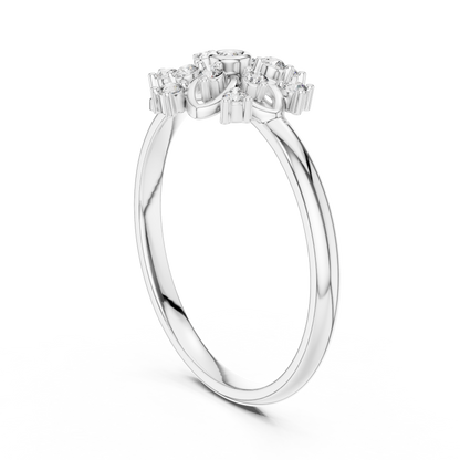 0.10 Carat Diamond Mandala Rosette Cluster Ring | Yellow Gold