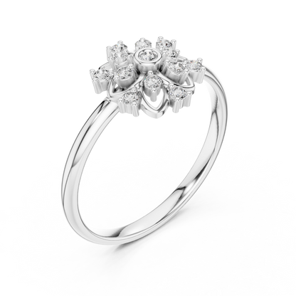 0.10 Carat Diamond Mandala Rosette Cluster Ring | Yellow Gold
