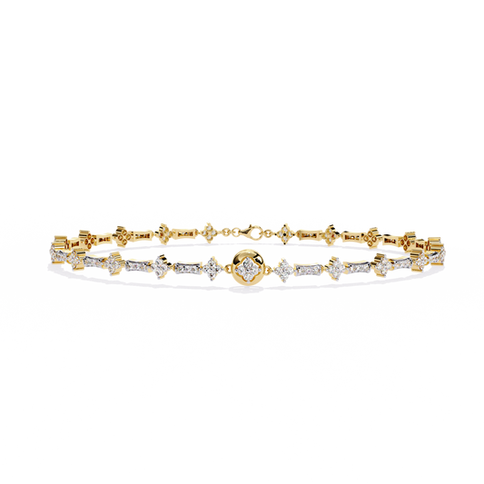 The 'Celestial Bloom' Diamond and Gold Bracelet - 0.82 Ct