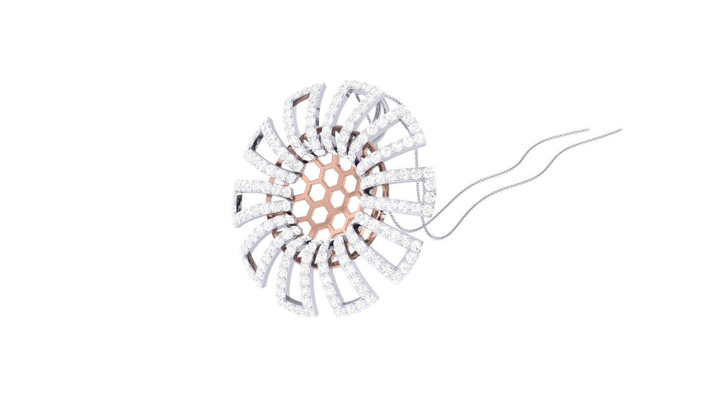 Honeycomb Radiance Pendent In Gold - 1.17 Ct Brilliant Diamonds