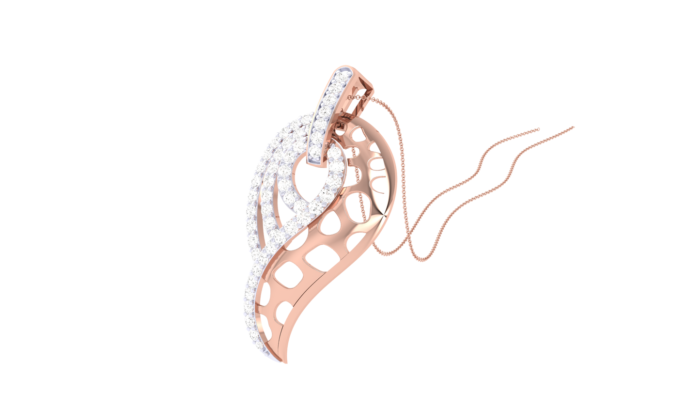 Caspian Flow Pendent In Gold - 0.45 Ct Brilliant Cut Diamonds