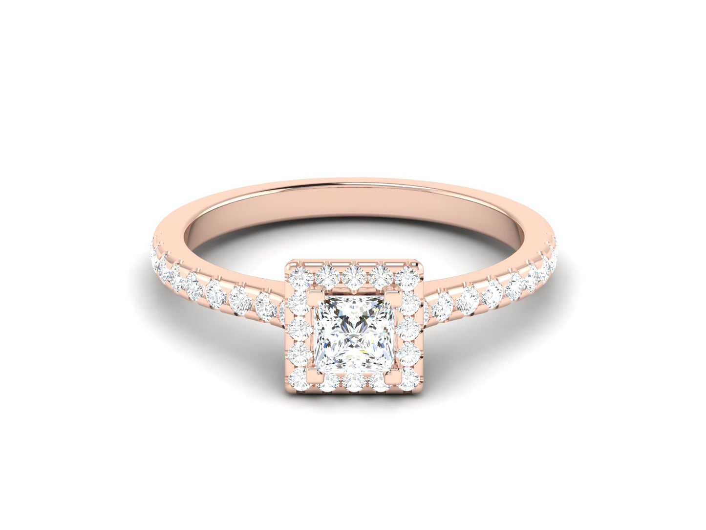 Éclat Avant-Garde Statement  – 0.65ct Princess Diamonds Gold Ring
