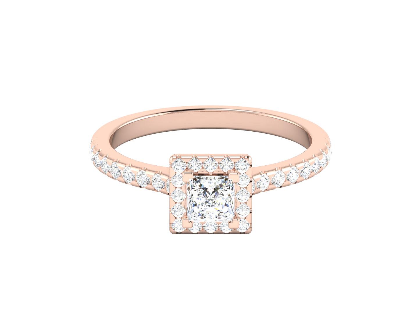 Éclat Avant-Garde Statement  – 0.65ct Princess Diamonds Gold Ring