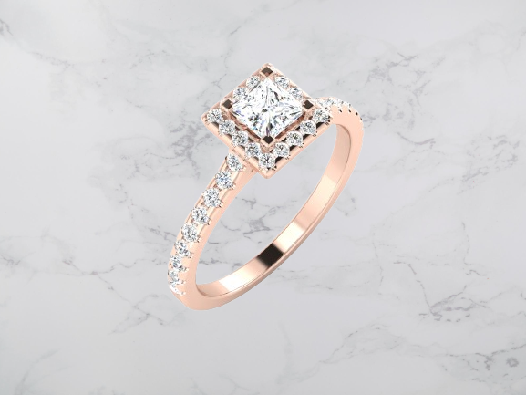 Éclat Avant-Garde Statement  – 0.65ct Princess Diamonds Gold Ring