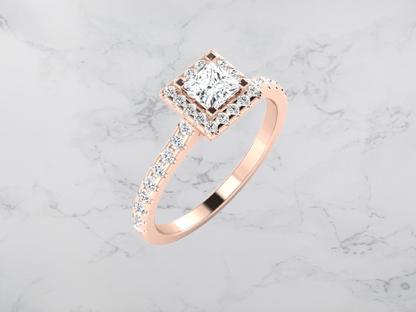 Éclat Avant-Garde Statement  – 0.65ct Princess Diamonds Gold Ring